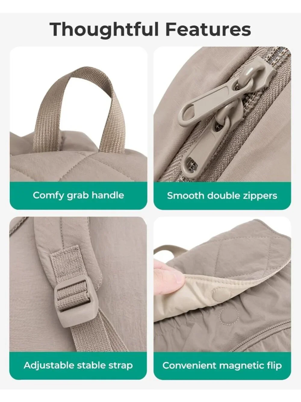 Cute Puffer Mini Backpack Purse for Women - Stylish Daypack, Lightweight